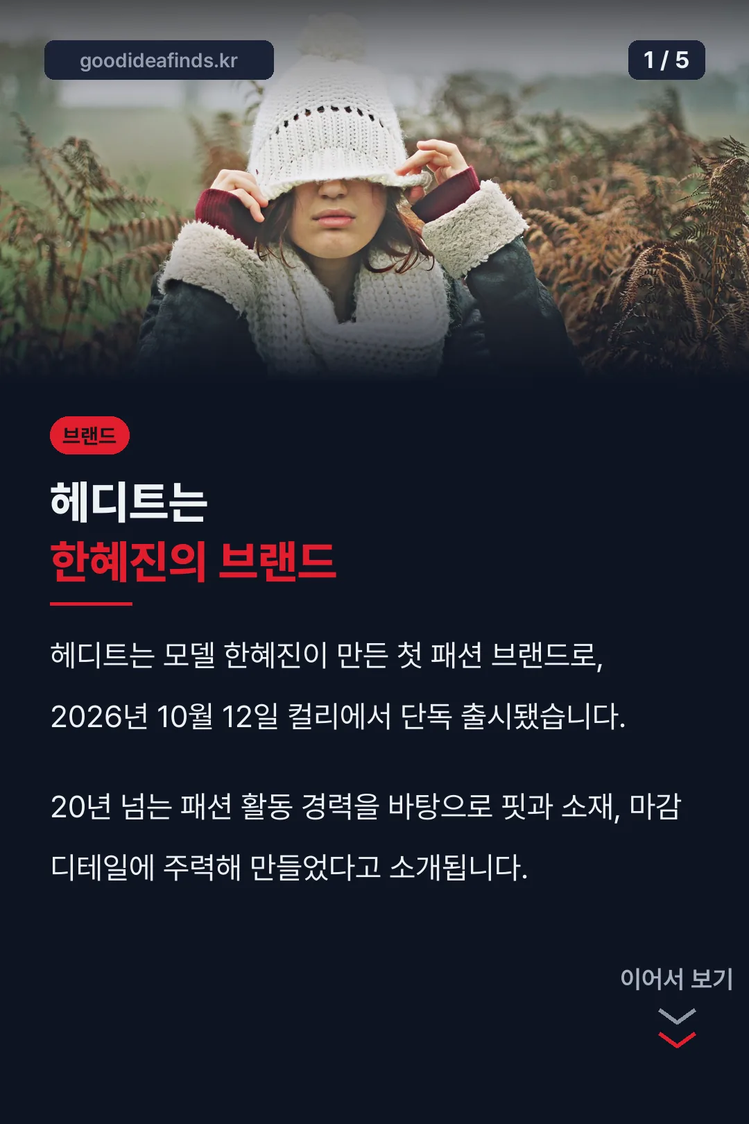 헤디트는 한혜진의 브랜드