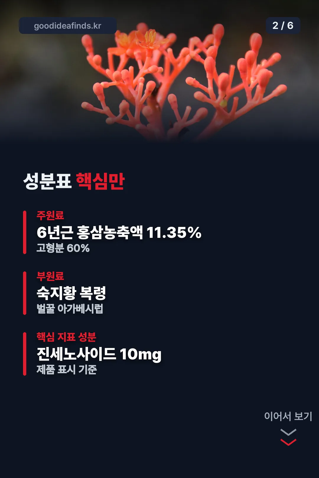 성분표 핵심 정리