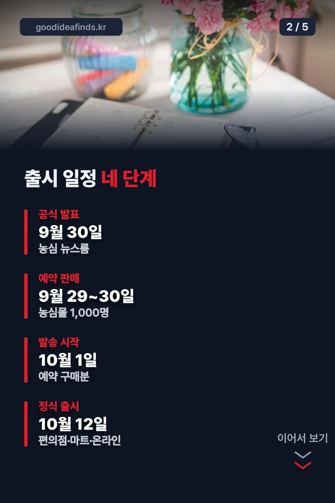 출시 일정 네 단계